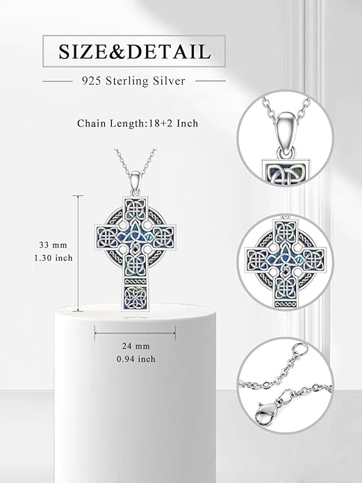 Seiyang 925 Sterling Silver Mustard Seed/Cross/Star of David/Triquetra Trinity Knot/Celtic/Claddagh Necklace Christian/Irish Jewelry Gifts for Women Mom Her