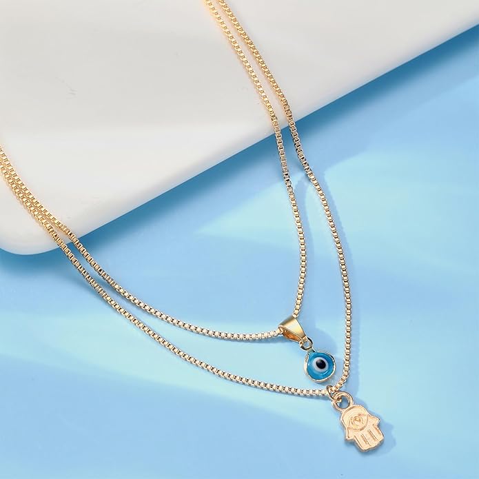 Long tiantian Evil Eye Necklace for Women Men Necklace Evil Eye Jewelry Blue Turkish Glass Leather Rope Pink Lucky Protection Necklace Jewelry Valenty Day Gifts for Men Women