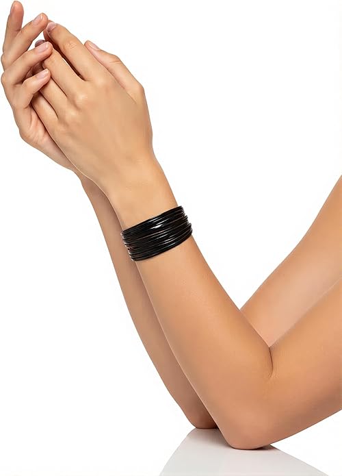 Edoneery Leather Wrap Bracelet for Women, Boho Handmade Multi-Layer Cuff with Crystal Beads Heart, Stackable Bangle Western Jewelry Gift