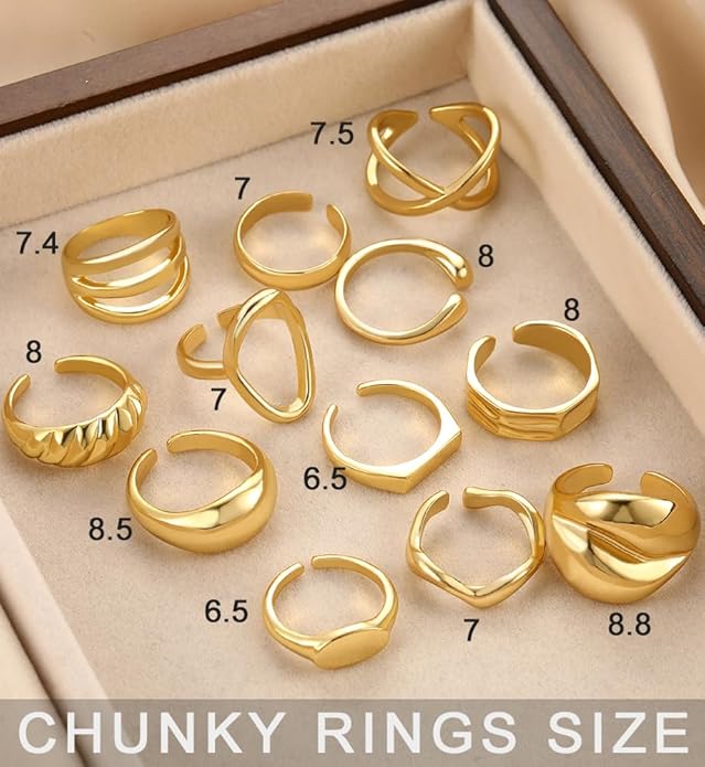 iF YOU 25 Pcs Gold Knuckle Ring Set for Women, Chunky Stackable Finger Midi Rings, Silver Simple Stacking Cute Rings Pack Trendy Stuff Jewelry Gift