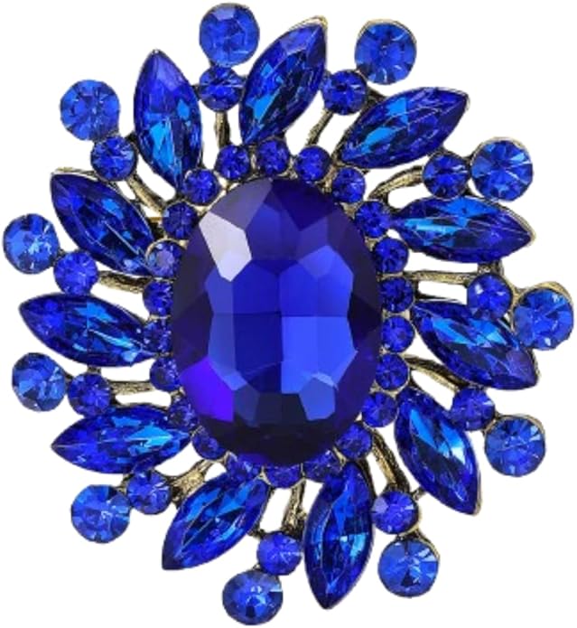 Rhinestone Brooch for Women,Vintage Crystal Flowers Brooch Statement Crystal Glass Lapel Pins Prom Classic Jewelry