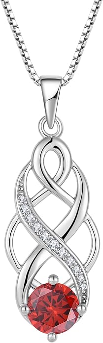 Infinity Celtic Knot Necklace 925 Sterling Silver Irish Pendant Birthstone Jewelry for Women