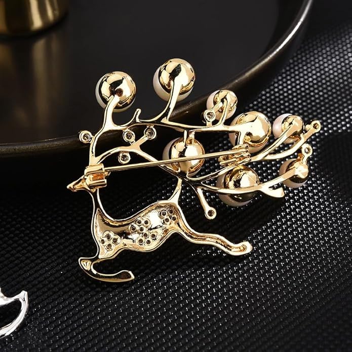 UNVAK Animal Brooches for Women Pearl Rhinestones Animal Brooch Pin Cute Animal Jewelry Gift for Wife Mom Girlfriends