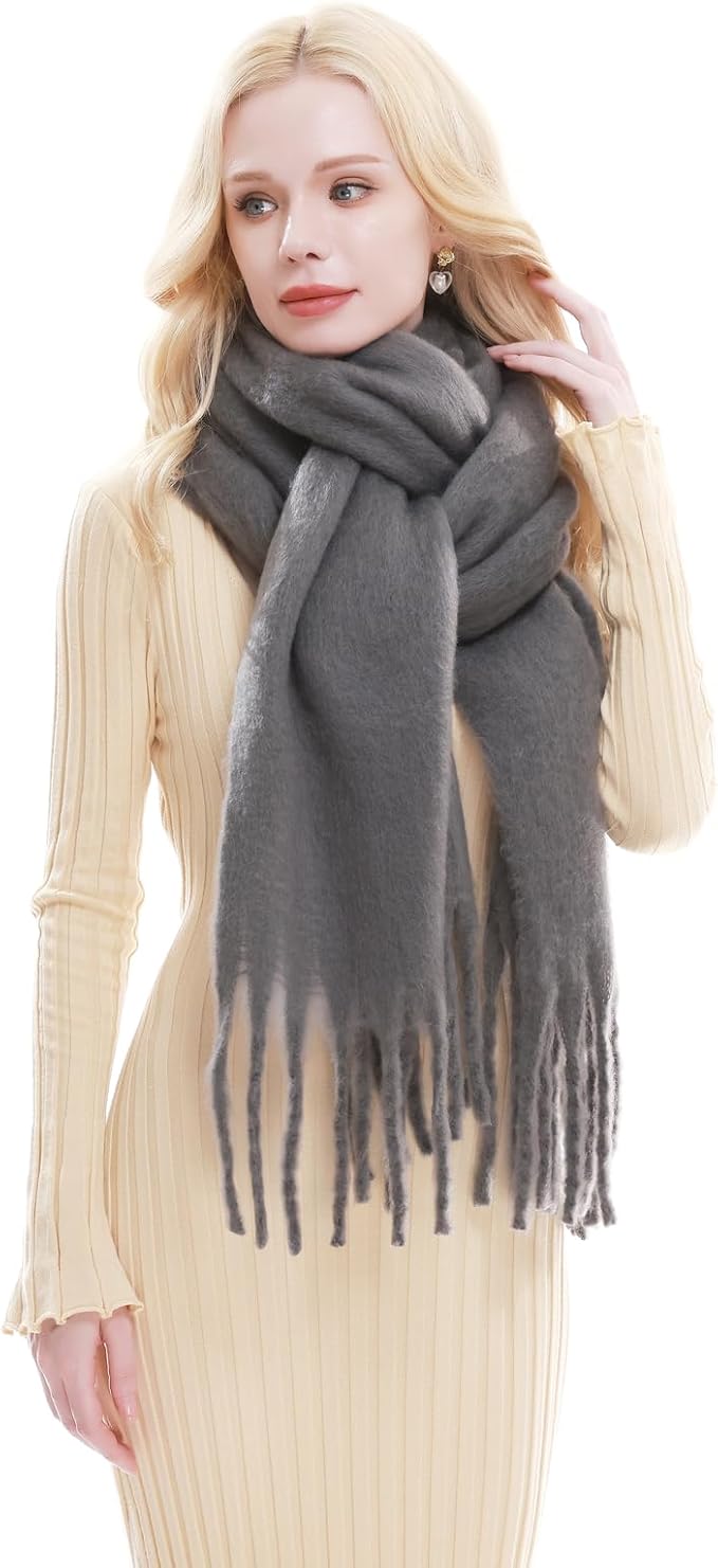 RIIQIICHY Chunky Scarf for Women Winter Warm Thick Scarves Oversized Blanket Scarf