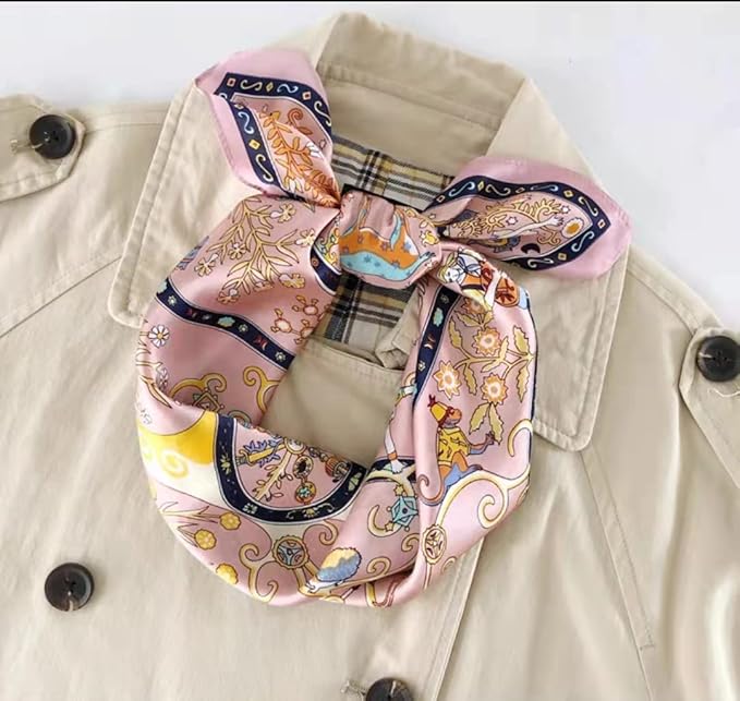 ANDANTINO 100% Mulberry Silk Square Scarf for Hair-25.6" X25.6'' Women Men Natural Silk Neckerchief Digital Printed Headscarf