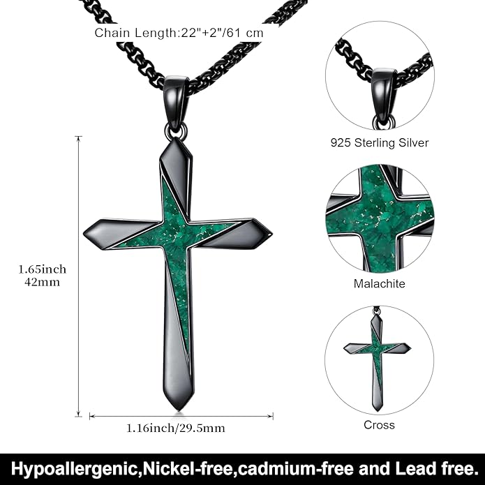 Cross Necklace for Men 925 Sterling Silver Celtic Cross Pendant Christian Jewelry Religious Christmas Gifts for Women