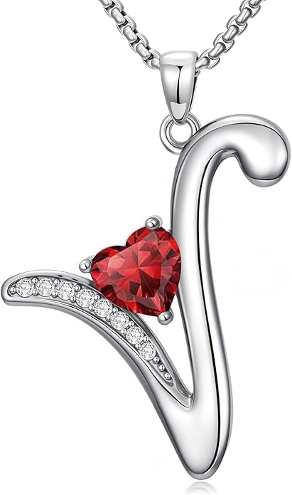 Christmas Gifts for Women Alphabet A to Z Initial Birthstone Pendant Necklaces for Women - 18k White Gold Plated Personalized Name Jewelry Valentine Mothers Day Birthday Gifts for Women Her Girlfriend