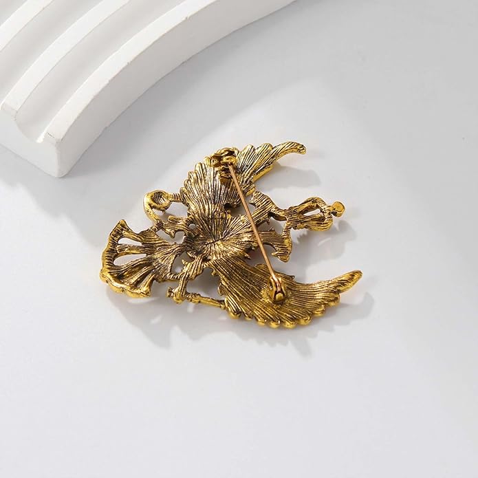 HETICA Vintage Animal Dragon Skull Wolf Crown Lion Brooch for Men Women Suit Tie Dress Lapel Pin Fashion Jewelry