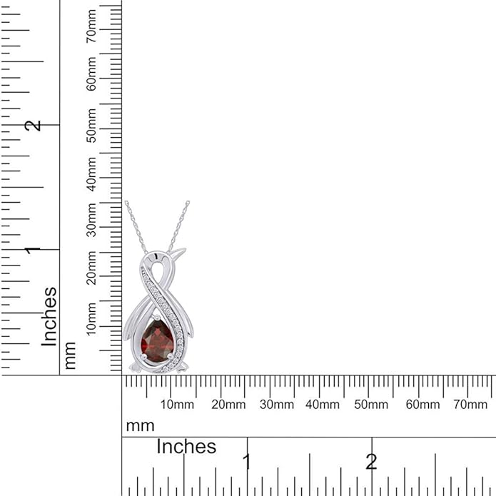 Infinity Penguin Pendant Necklace for Women, 14K Gold Over Sterling Silver with Pear & Round Cut Simulated Birthstone & White Diamond Accents, Dainty Animal Jewelry Gift with 18" Chain