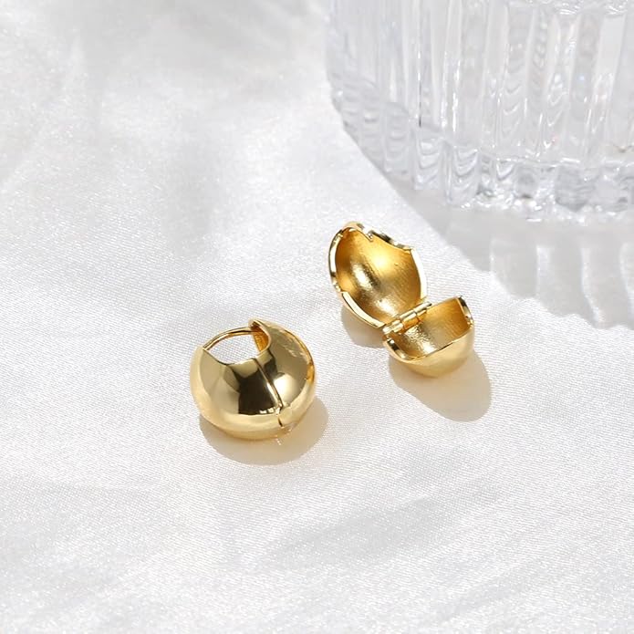 14K Gold Plated Hoop Earring Small Square Huggies Hoops For Women, Minimalist Cute Earrings for Women Girls Gift, gold silver rose gold black and CZ