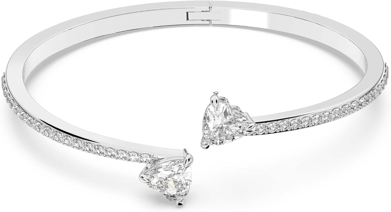 Swarovski Soul Heart Bangle Bracelet Collection, Rhodium Finish, Clear Crystals