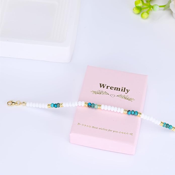 Natural Stone Beaded Anklets Bracelets for Women Handmade Beaded Anklet Bracelet Waterproof Boho Beads Ankle Bracelet Adjustable Summer Jewelry