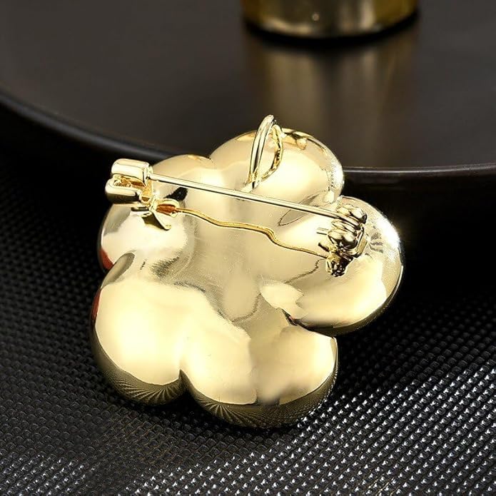 Flower Brooch Pin - Rhinestone Flower Pin 18k Gold Plated - Thanksgiving Day, Birthday, Wedding Gifts for Mom, Wife