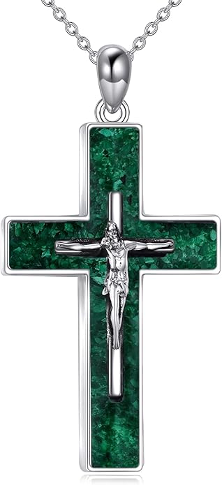 YFN Cross Necklace Sterling Silver Religious Cross Pendant Jewelry Christian Gifts for Women Men