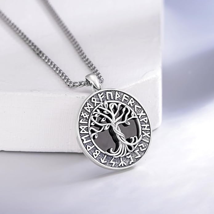 KoyeKei Viking Necklace for Men 925 Sterling Silver Viking Norse Pagan Jewelry Gifts for Women