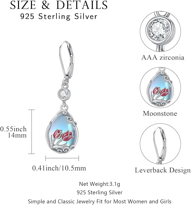 925 Sterling Silver Animals and Plants Dangle Drop Earrings for Women Hypoallergenic Gift for Women Mom Wife Her, Mother’s Day, Birthday, Anniversary