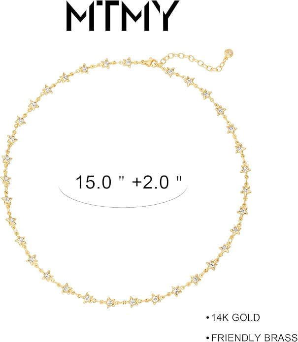 MTMY Beaded Necklaces for Women 14K Gold Plated Dainty Colorful Green/Rose Beaded Pearl Choker Necklace Delicate Boho Choker Necklace Jewelry Gift