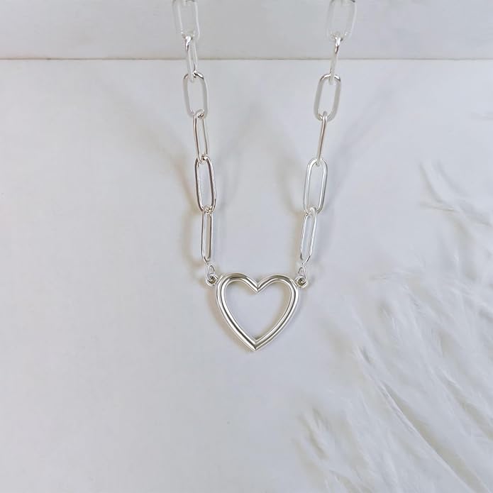 OGD Heart Necklace for Women, 14K Gold Plated Layered Tiny Puffy Heart Pendant Necklace Cute Chunky Heart Choker Necklace Simple Gold Necklace Jewelry for Women Trendy Gift