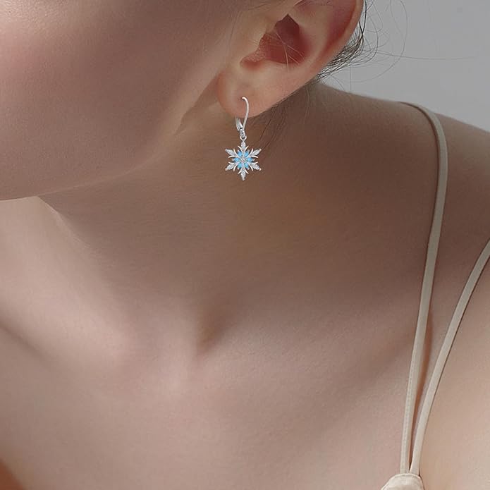 Sterling Silver Tree of Life/Flower/Bee/Animals/Cat/Hummingbird Dangle Earrings Moonstone Turquoise Drop Leverback Earrings Jewelry Gifts