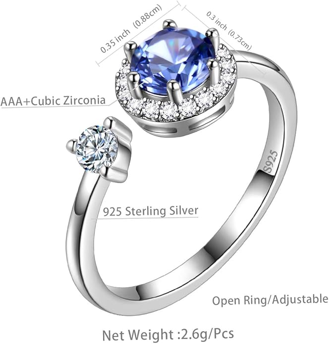Aurora Tears 925 Sterling Silver 12 Birthstones Necklace/Earring/Ring/Bracelet Women Birthstone Pendant Crystal Fashion Birthday Jewelry Christmas Gift for Girls Women