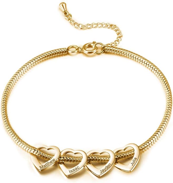Personalized Anklets for Women Adjustable Silver Gold Anklets with Heart Name Initial Ankle Bracelets for Women Jewelry Gifts for Mom Her