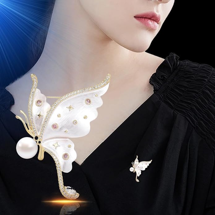 UNVAK Animal Brooches for Women Pearl Rhinestones Animal Brooch Pin Cute Animal Jewelry Gift for Wife Mom Girlfriends