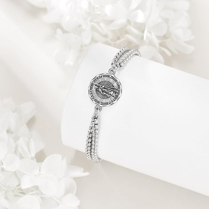 YFN Patron Saint Bracelet Sterling Silver Religious Protector Bracelet Jewelry Gift for Women Men