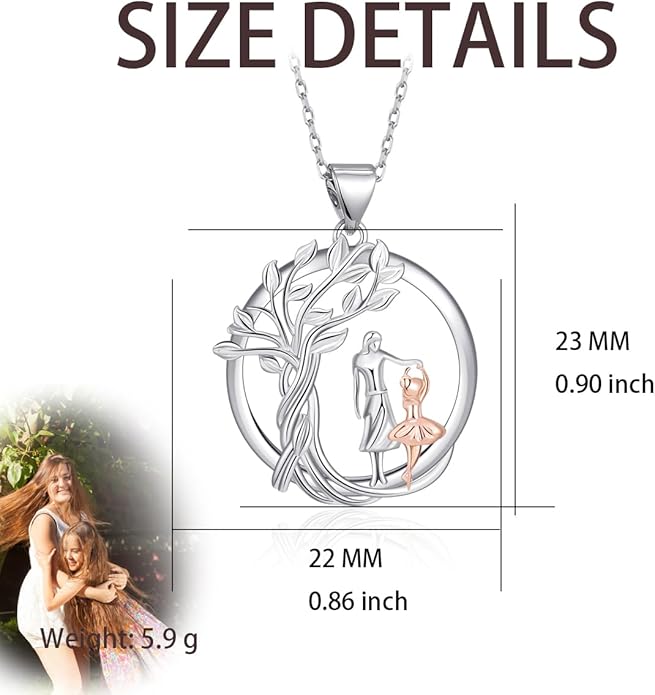 Tree of Life Pendnat Sunflower/Celtic Necklace with Blue Crystal Tree Jewelry Gifts for Women