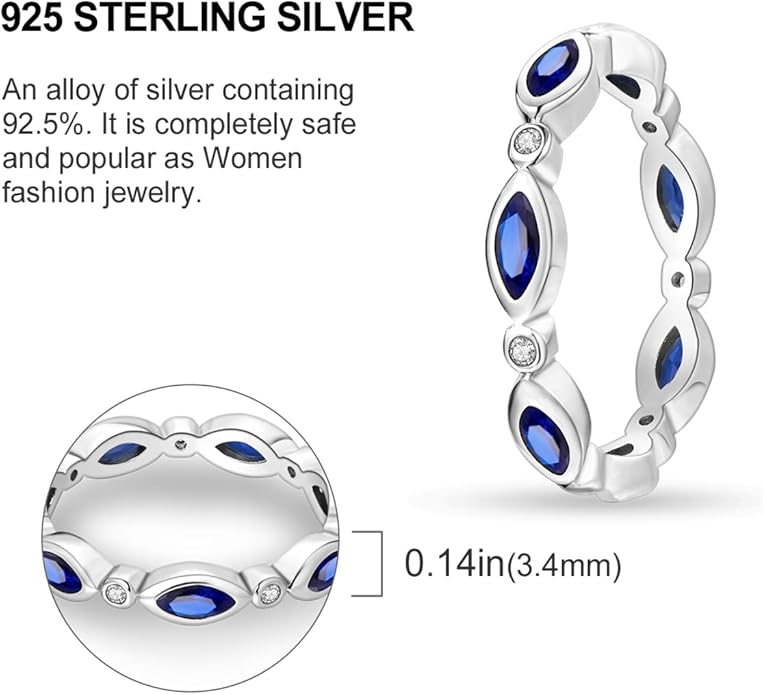 NARMO 925 Sterling Silver Rings for Women Evil Eyes Rings Entwined Line Cubic Zirconia Rings Simple Stackable Finger Rings Engagement Ring Personality Rings Size 6-9