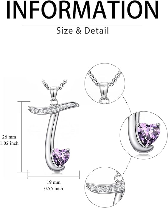 Christmas Gifts for Women Alphabet A to Z Initial Birthstone Pendant Necklaces for Women - 18k White Gold Plated Personalized Name Jewelry Valentine Mothers Day Birthday Gifts for Women Her Girlfriend