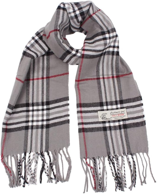 TZ Promise Tartan Plaid Cashmere Feel Classic Soft Luxurious Winter Scarf For Men Women