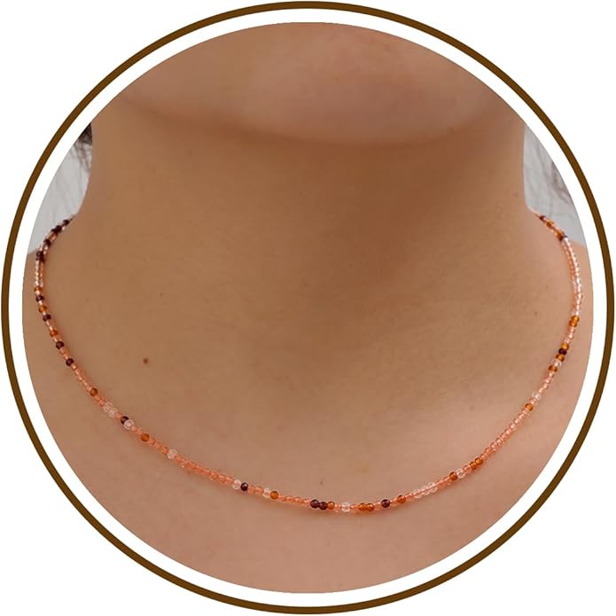 JSJOY Tiny Crystal Beaded Choker Necklaces for Women Colorful Beaded Necklace Dainty Choker Necklaces Simple Boho Jewelry Gifts for Teens Handmade Bead Necklaces Gifts