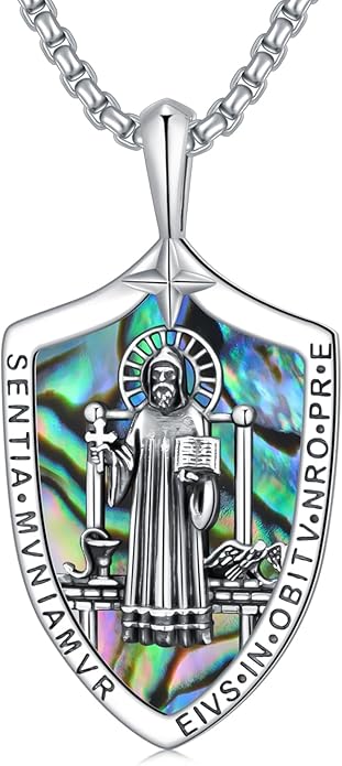 Taioiat Saint Necklace 925 Sterling Silver St Necklace Amulet Pendant Jewelry Religious Gift for Men Women