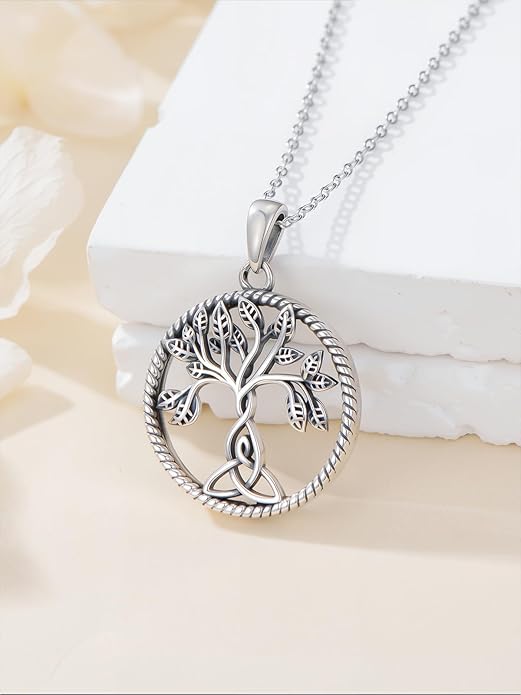Seiyang 925 Sterling Silver Mustard Seed/Cross/Star of David/Triquetra Trinity Knot/Celtic/Claddagh Necklace Christian/Irish Jewelry Gifts for Women Mom Her