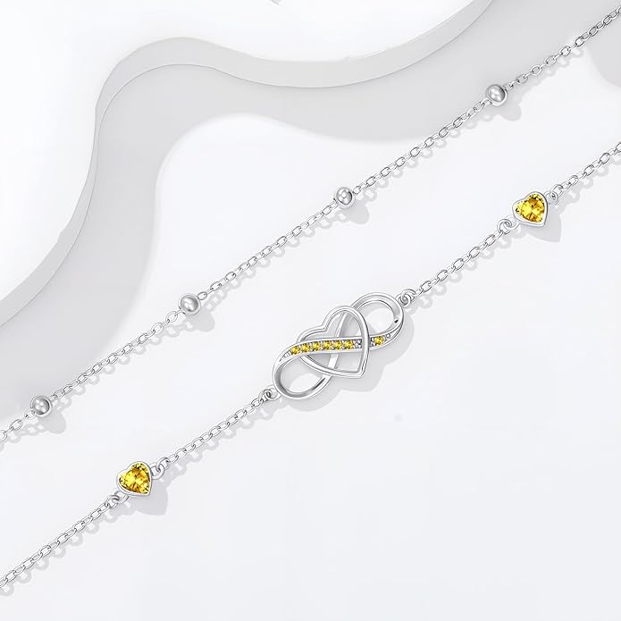 Anklet for Women 925 Sterling Silver Double Infinity Ankle Bracelet Waterproof Summer Jewelry Anniversary Birthday Gifts for Her