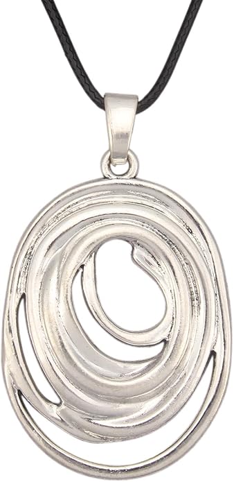 Long Boho Necklaces for Women Vintage Leather Wooden Pendant Y Choker Ethnic Style Gold Circle Hippie Sweater Necklace
