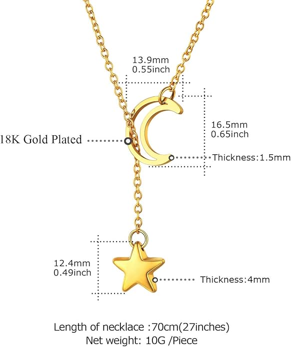FOCALOOK Lariat Y-Necklaces | Long Necklaces for Women | Long Black Necklaces | Gold Necklaces for Women | Drop Heart Necklaces for Women | Front Adjustable Long Chain Necklace
