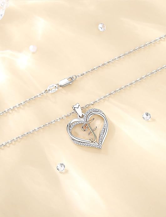 INFUSEU Unique Initial Necklaces for Women Girls Small Heart Letter Jewelry, Meaningful Personalized Gifts