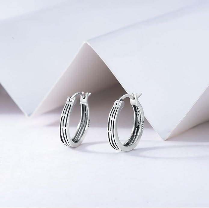 Sterling Silver Hoop Earrings Small Hoop Sun/Leaf/Triangle Huggie Earrings for Women Hypoallergenic