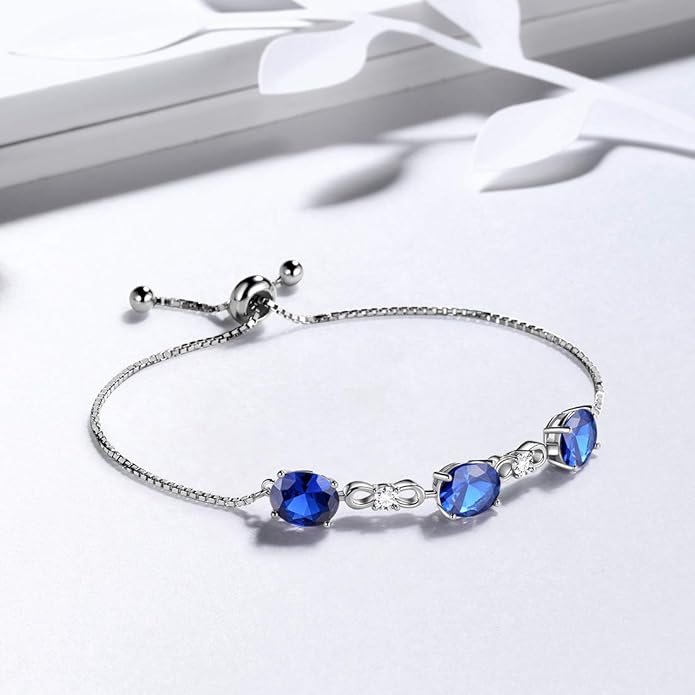 Aurora Tears 925 Sterling Silver 12 Birthstones Necklace/Earring/Ring/Bracelet Women Birthstone Pendant Crystal Fashion Birthday Jewelry Christmas Gift for Girls Women