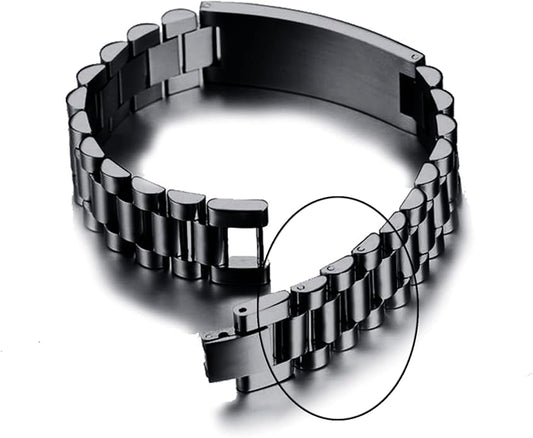 VNOX Masculine Watch Band Stainless Steel Link Bracelet Personalized Jewelry Gift for Men DAD Father Husband Boyfriend