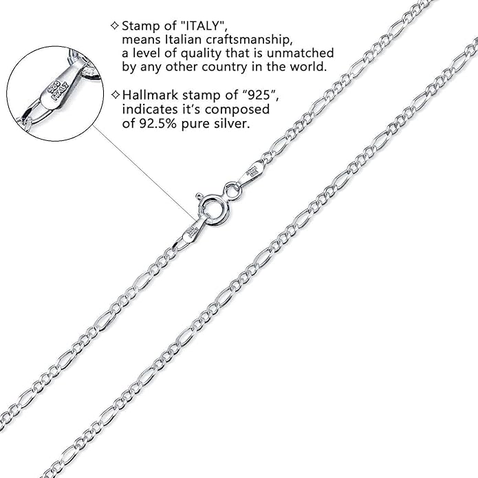 Savlano 925 Sterling Silver Solid Italian Figaro, Rope,Herringbone, Curb, Ball Bead, Snake, Mariner Chain Anklet for Women, Comes in 0.8mm - 5mm With Gift Box