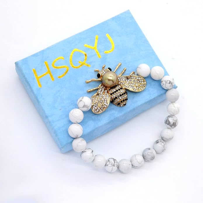 Honey Bee Brooches Crystal Insect Themed Bee Brooch Animal Fashion Shell Pearl Brooch Pin Gold Tone