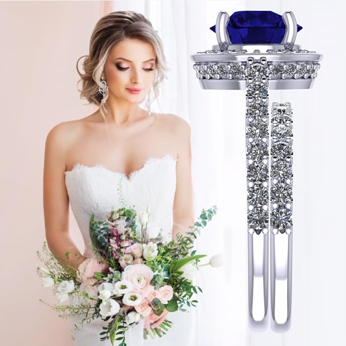 NANA Jewels Sterling Silver Engagement Rings for Women - Choose Simulated Morganite, Citrine, Aquamarine & More