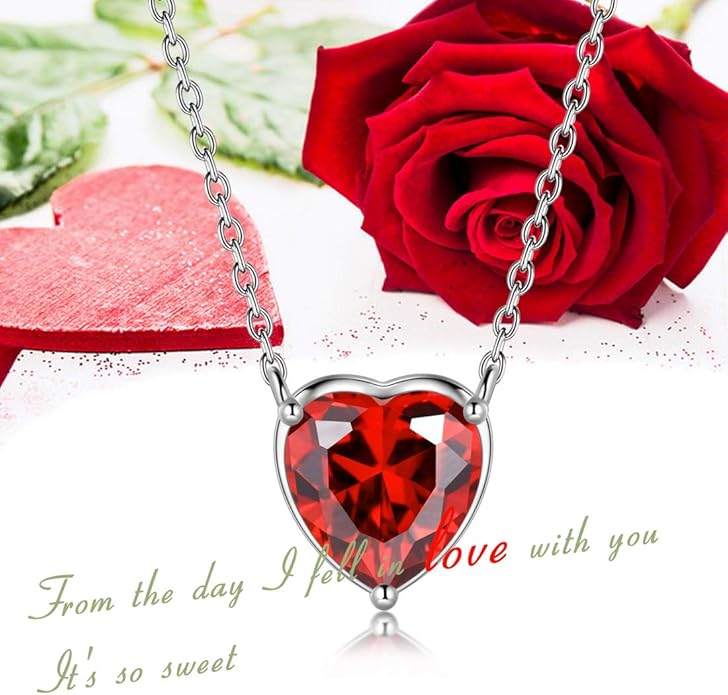 Aurora Tears 925 Sterling Silver 12 Birthstone Hearts Jewelry Women Crystal Wedding/Engagement/Bridal Heart Necklace/Earring/Ring/Bracelet Sets Jewellery