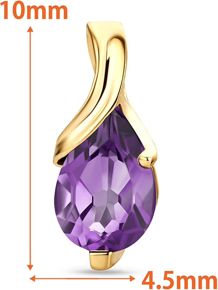 0.40Inch 14K Gold Earrings for Women in 14K White Gold/Yellow Gold 585 with Pear-Shape Rubies/Sapphires/Emeralds/Blue Topaz/Amethysts Gemstones, Handmade Jewelry for Women, Dangle Earrings