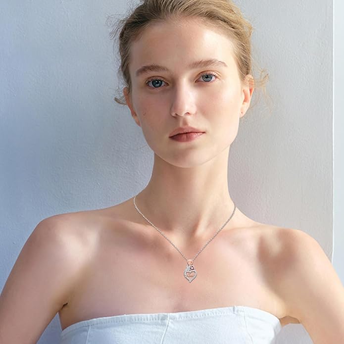 Mother's Day Necklace Gifts 925 Sterling Silver Mom/Wife/Grandma/Nana/Family I Love You Mom Necklace for Women Jewelry Birthday Gifts for Couple