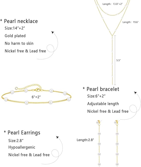 Lariat Gold Necklace for Women, Dainty Long Necklace 14k Gold Plated/Silver Y-Shaped Layered Beaded Chain Drop Necklaces for Women Trendy Simple Gold Jewelry for Women Gifts