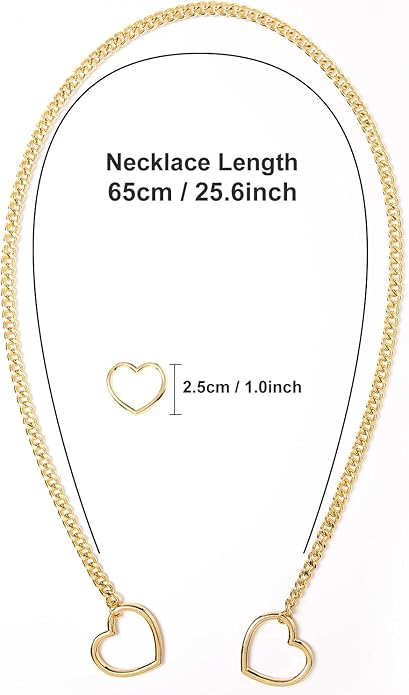 Heart Slip Chain Necklaces for Women,Stainless Steel Adjustable Lariat Heart Y-Necklace,Punk Gothic Cuban Collar Choker Necklace for women