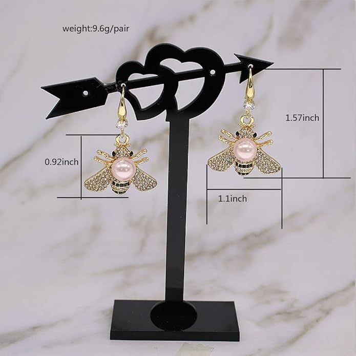 Honey Bee Brooches Crystal Insect Themed Bee Brooch Animal Fashion Shell Pearl Brooch Pin Gold Tone